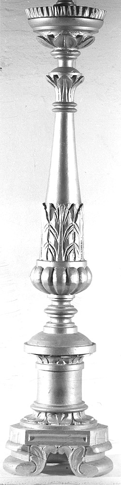 candeliere d'altare, serie - bottega bolognese (prima metà sec. XIX)