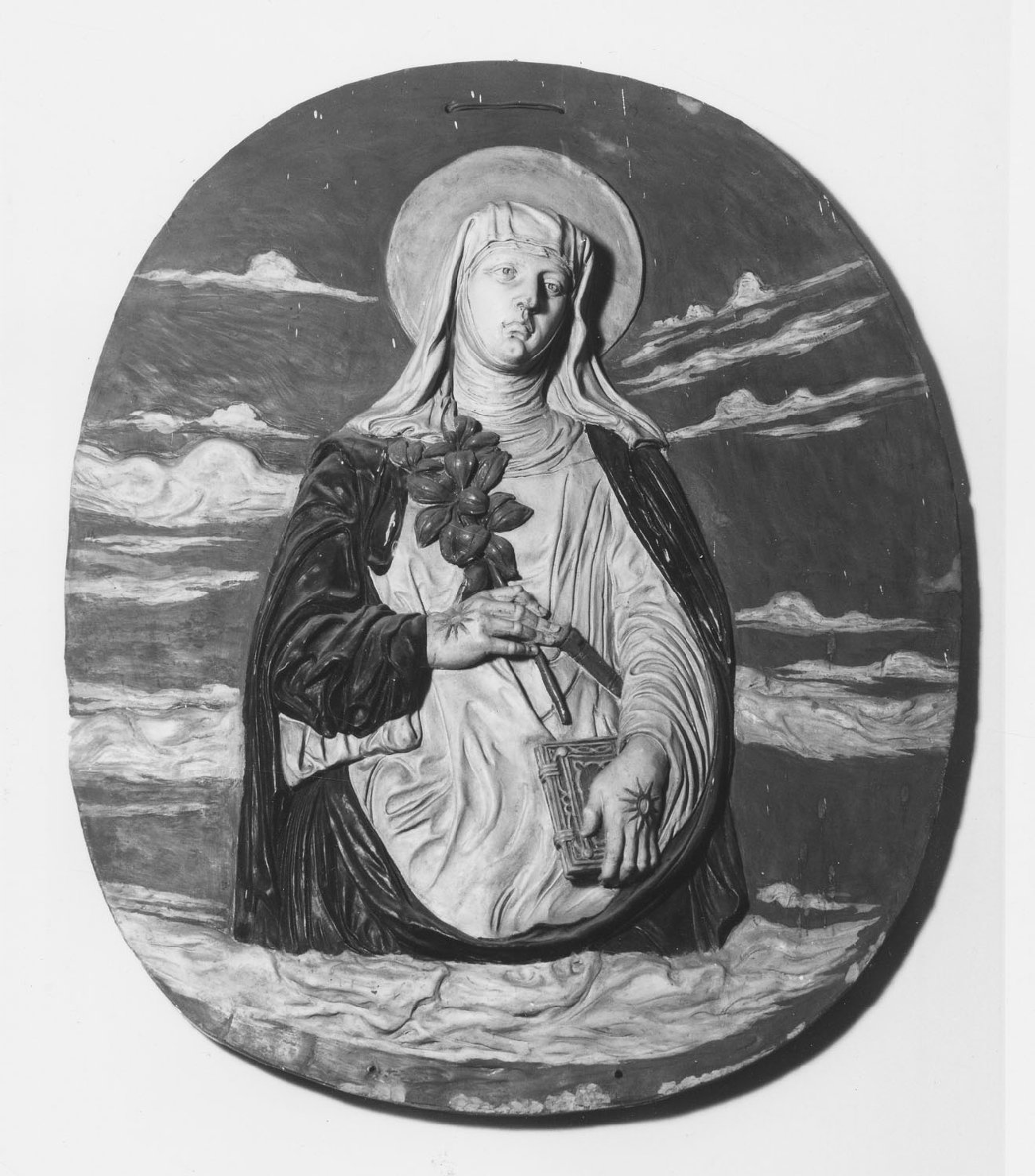 Santa Chiara (rilievo, elemento d'insieme) - bottega bolognese (sec. XX)