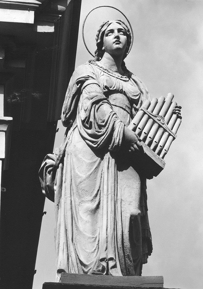 Santa Cecilia (statua, elemento d'insieme) di Roncagli Luigi, Putti Giovanni (sec. XIX)