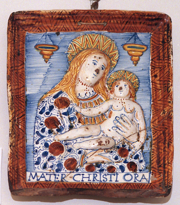 Madonna con Bambino (targa devozionale) - manifattura imolese (metà sec. XVIII)