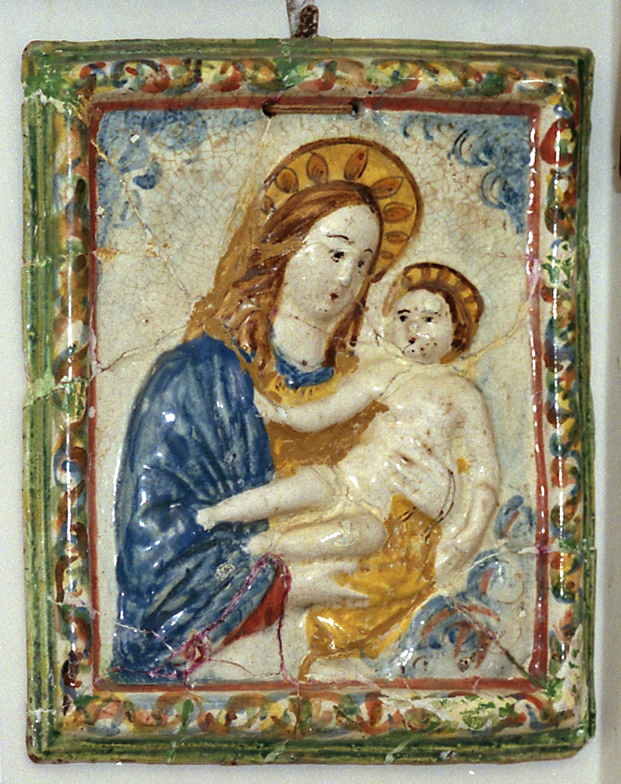 Madonna con Bambino (targa devozionale) - manifattura imolese (seconda metà sec. XVIII)