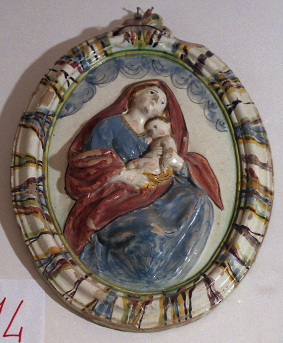 Madonna con Bambino (targa devozionale) - manifattura imolese (prima metà sec. XVIII)