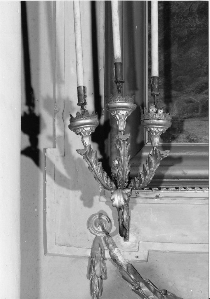 candeliere da parete, serie - manifattura ferrarese (fine/inizio secc. XVIII/ XIX)