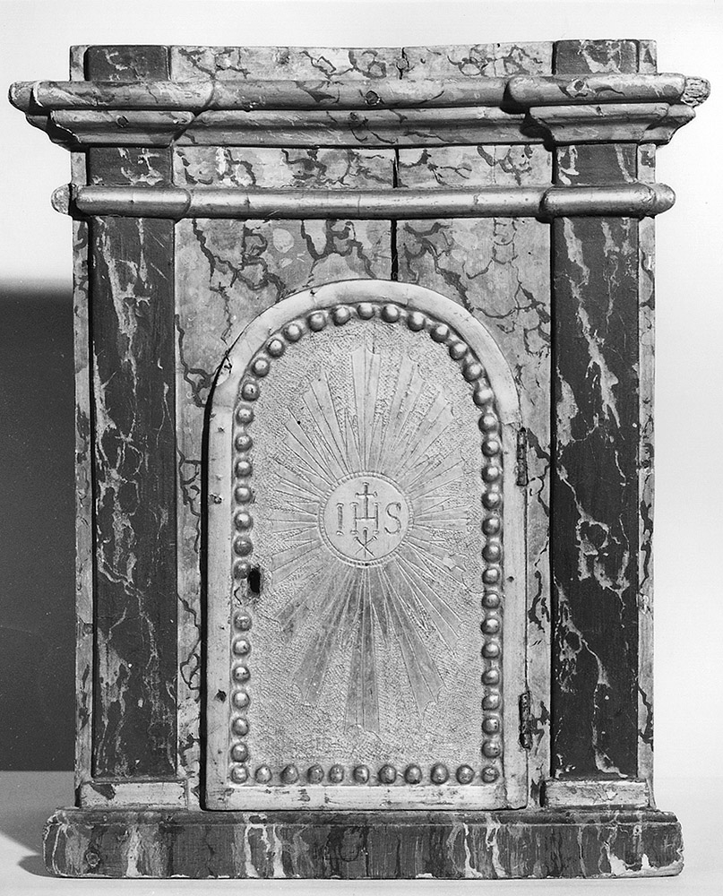 tabernacolo - a frontale architettonico - manifattura emiliana (prima metà sec. XIX)