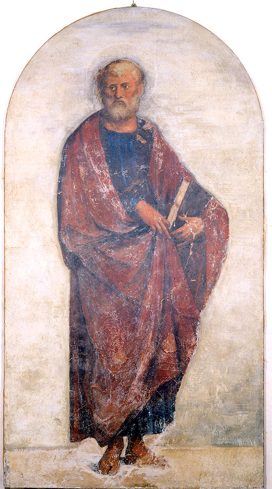 San Filippo Apostolo (dipinto, elemento d'insieme) di Ramenghi Bartolomeo detto Bagnacavallo (attribuito) (prima metà sec. XVI)