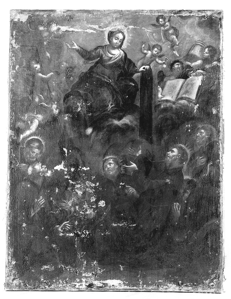 Madonna con i sette fondatori dell'Ordine di Santa Maria dei Servi (dipinto) - ambito emiliano (sec. XVIII)