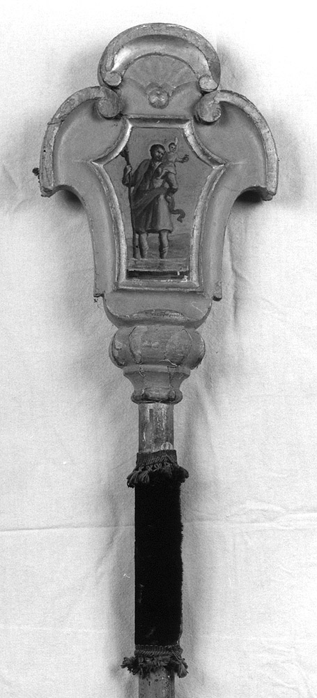 San Cristoforo (emblema di confraternita) - bottega emiliana (seconda metà sec. XVIII)