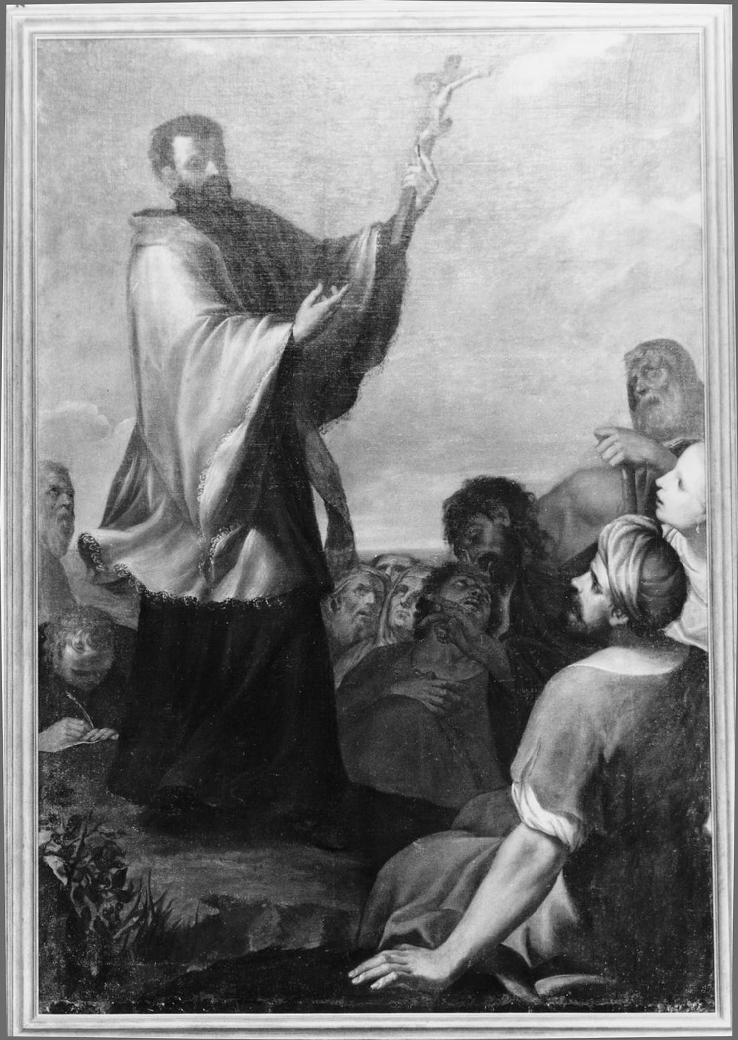 predica di San Luigi Gonzaga (pala d'altare) - ambito emiliano (terzo quarto sec. XVII)