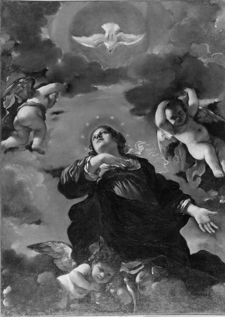 Madonna Assunta (dipinto) di Barbieri Giovanni Francesco detto Guercino (sec. XVII)