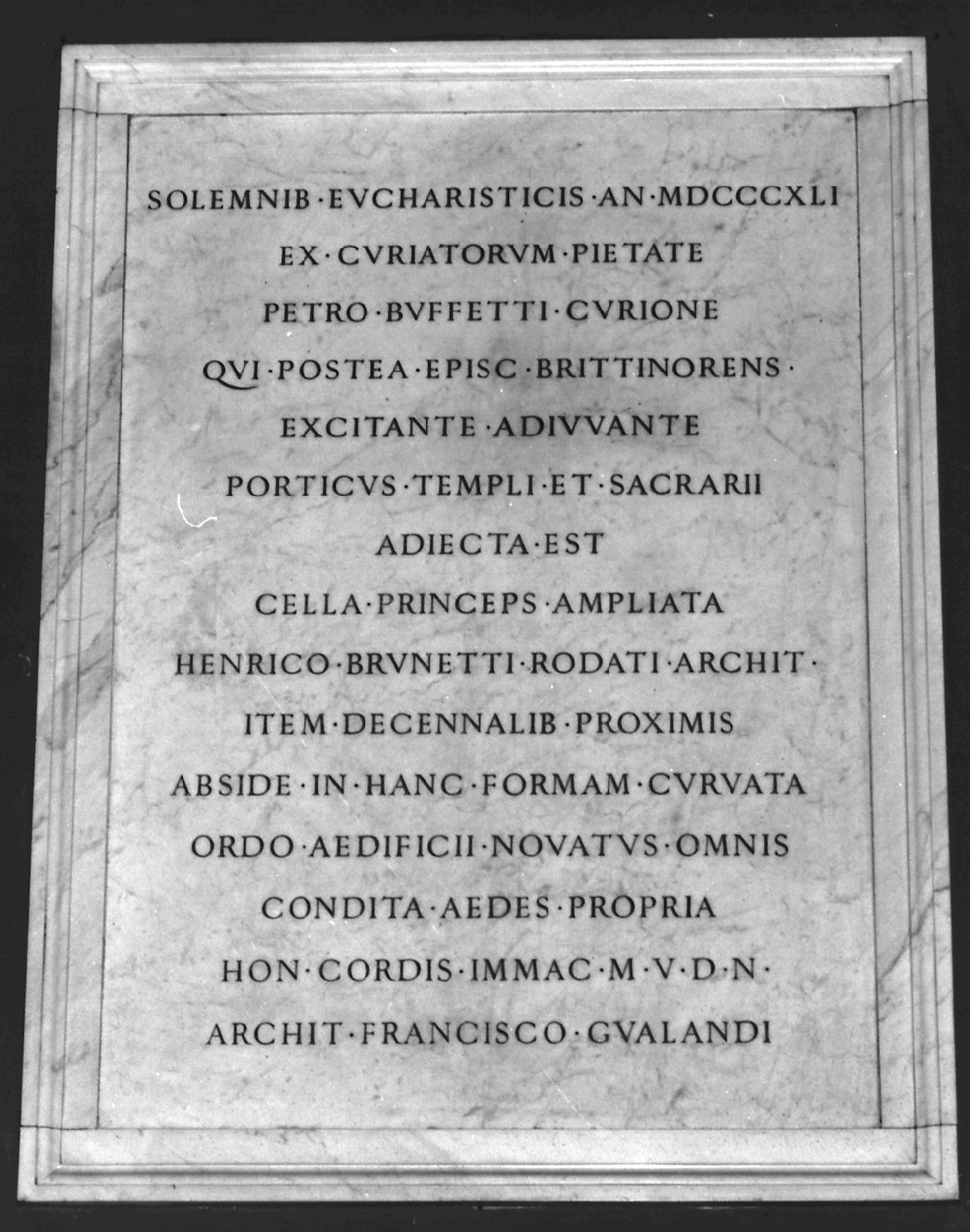lapide commemorativa, opera isolata - bottega bolognese (metà sec. XIX)