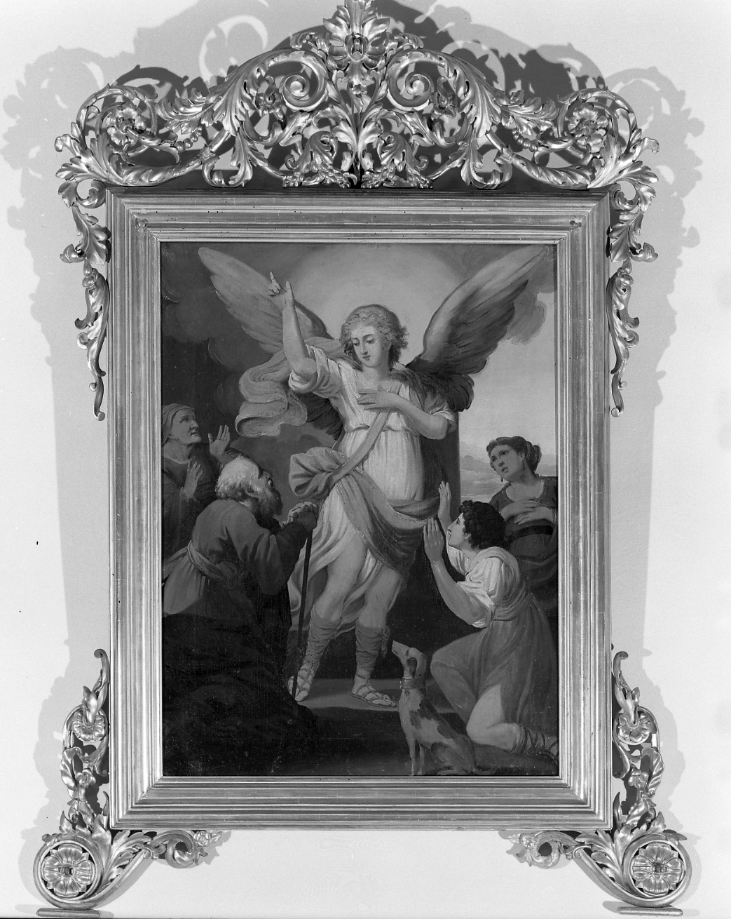 San Raffaele Arcangelo, Tobiolo e la famiglia (dipinto) di Meloni Pietro Antonio (sec. XIX)