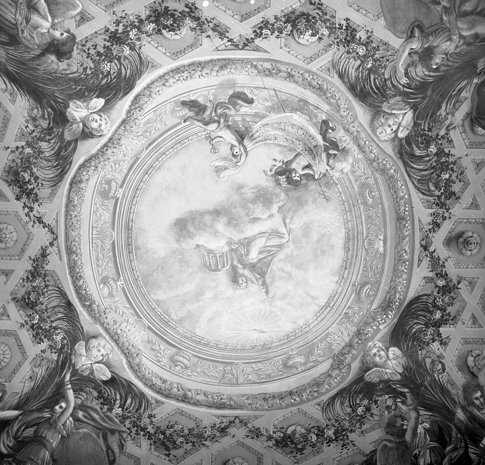 figure allegoriche; finti stucchi (decorazione pittorica) di Meloni Pietro Antonio (sec. XIX)