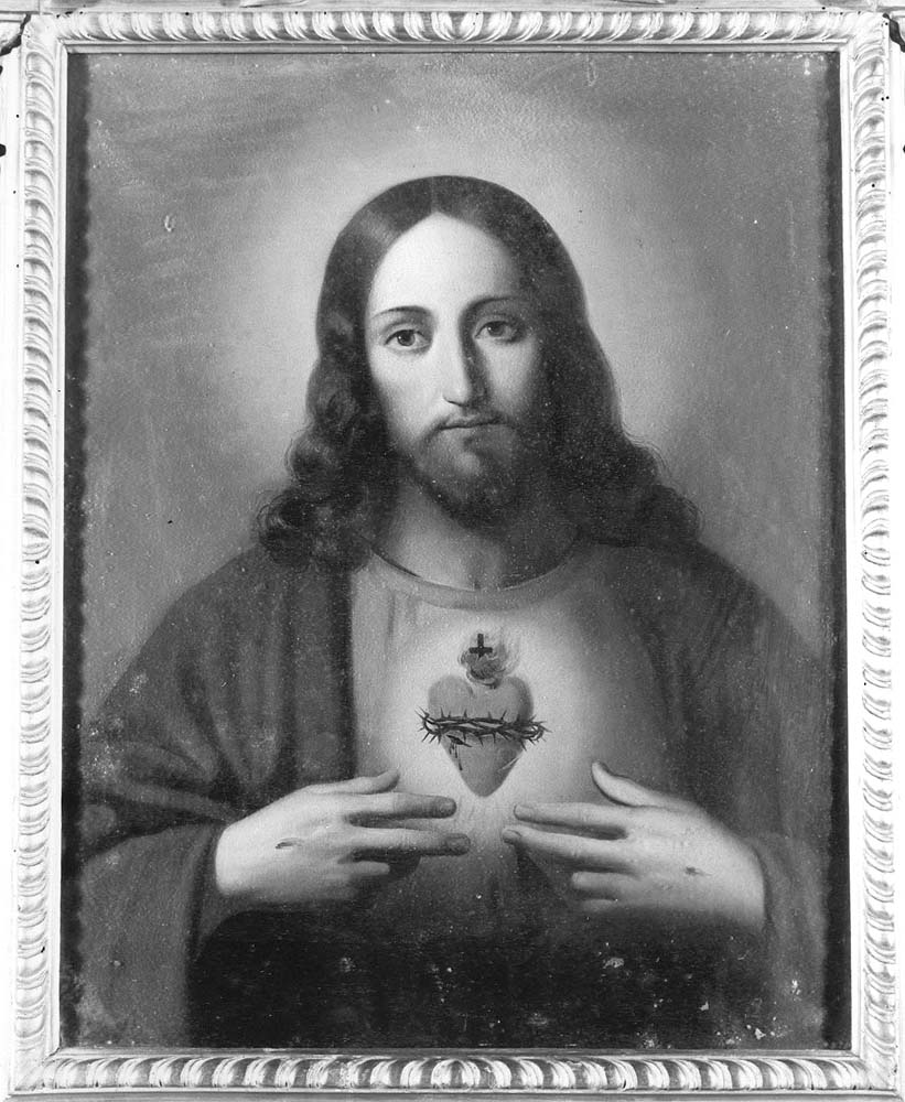 Sacro Cuore di Gesù (dipinto) di Guardassoni Alessandro (attribuito) (sec. XIX)