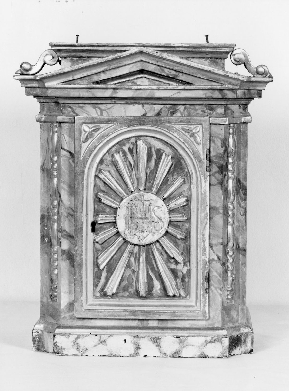 tabernacolo - a frontale architettonico - manifattura emiliana (prima metà sec. XIX)