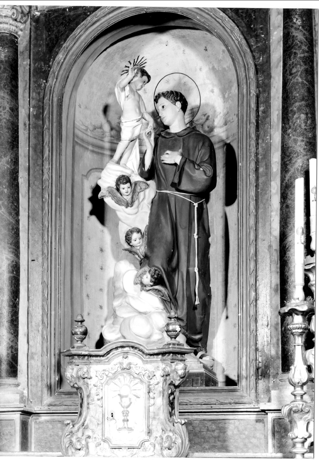 Sant'Antonio da Padova con il bambino (statua) - manifattura ferrarese (seconda metà sec. XIX)