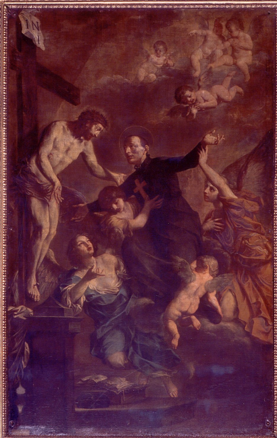 San Camillo de'Lellis e il miracolo del crocifisso (pala d'altare) di Torelli Felice (sec. XVIII)
