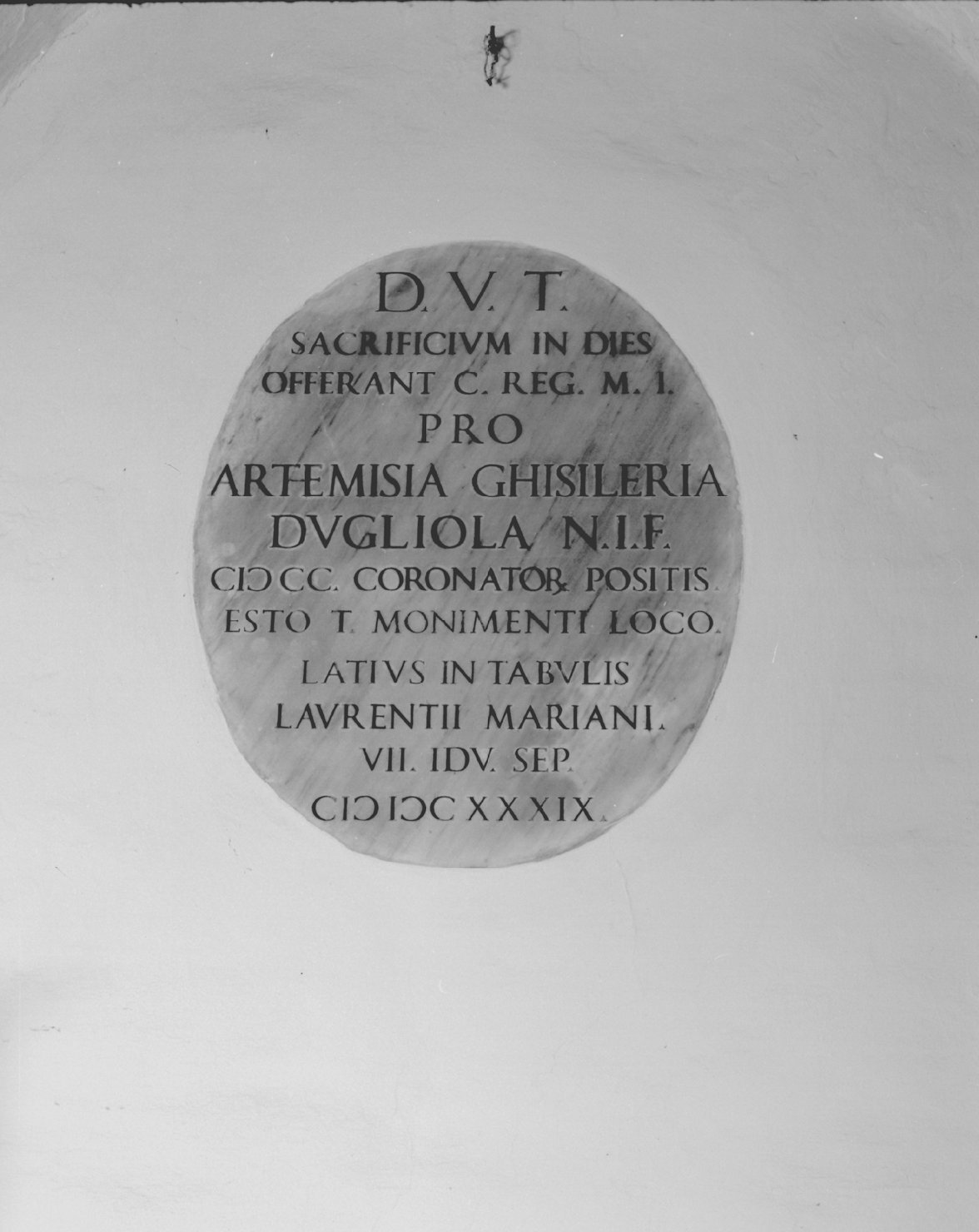 lapide commemorativa - manifattura bolognese (sec. XVII)