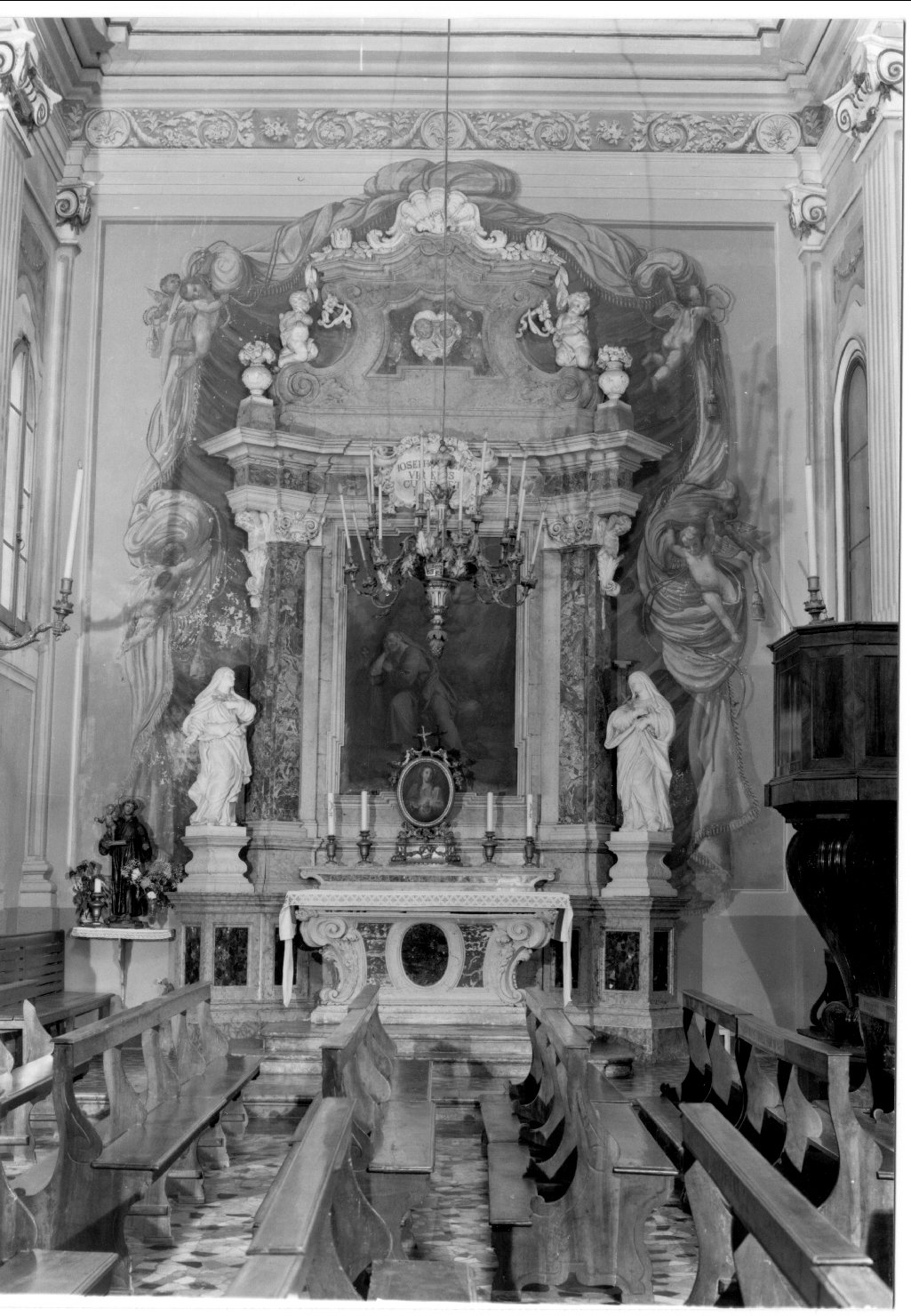 altare, insieme di Masi Giovanni (attribuito), Ferreri Andrea (attribuito) (prima metà sec. XVIII, sec. XIX)