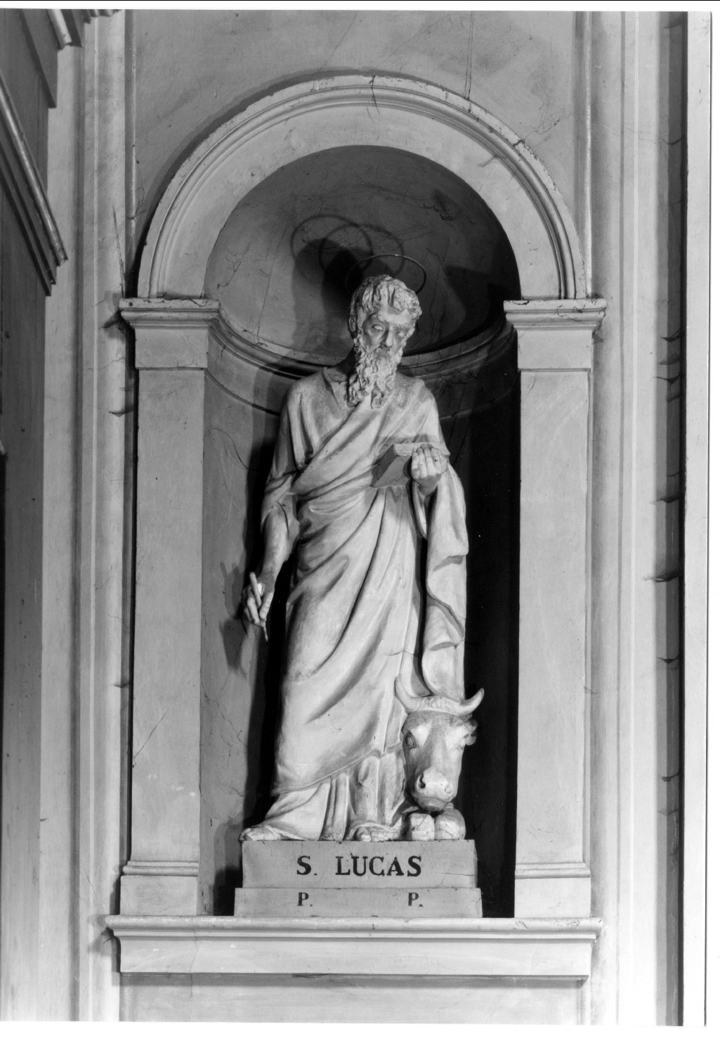 San Luca (statua, elemento d'insieme) di Benini Antonio, Davia Gaetano (sec. XIX)