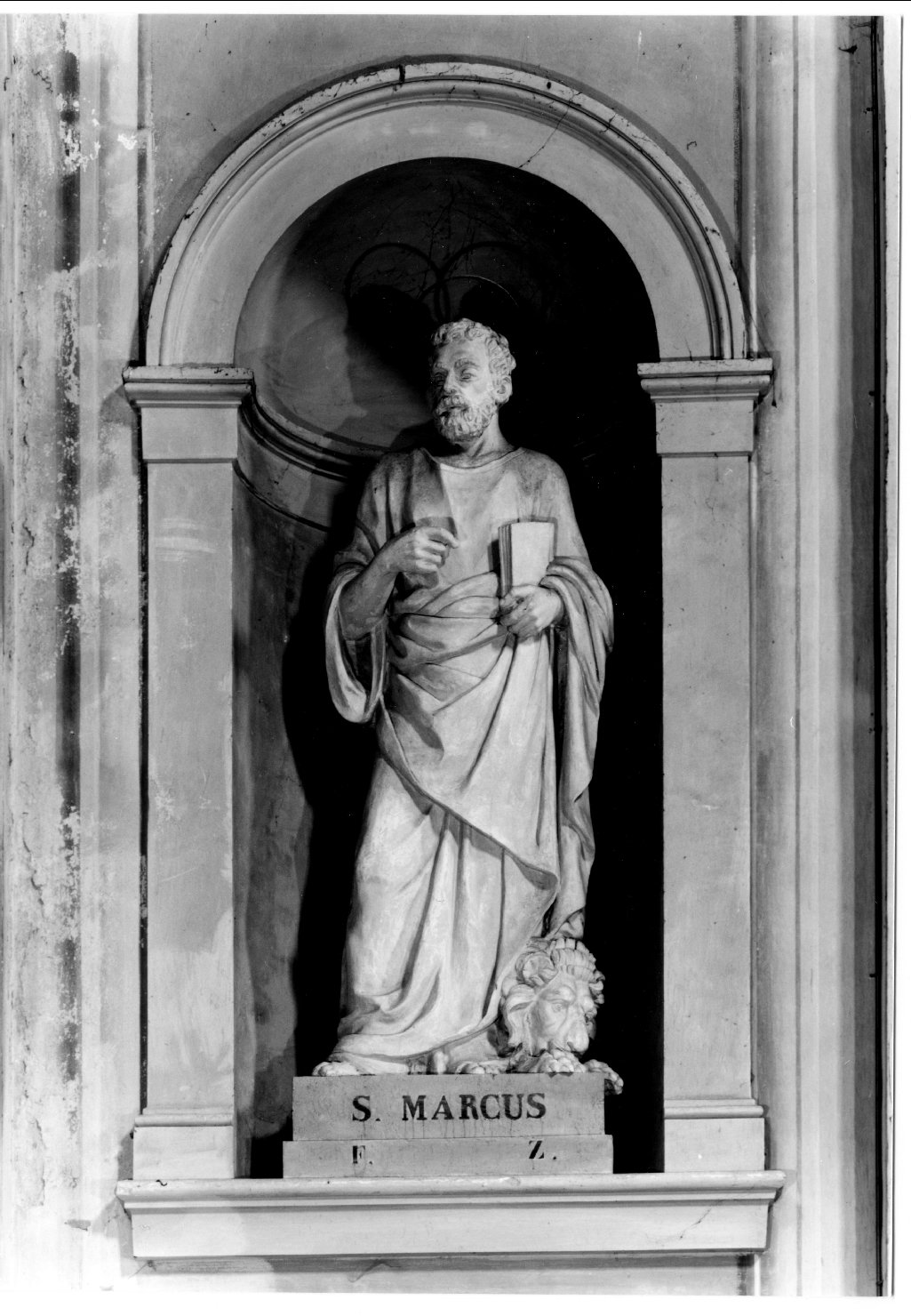 San Marco Evangelista (statua, elemento d'insieme) di Benini Antonio, Davia Gaetano (sec. XIX)