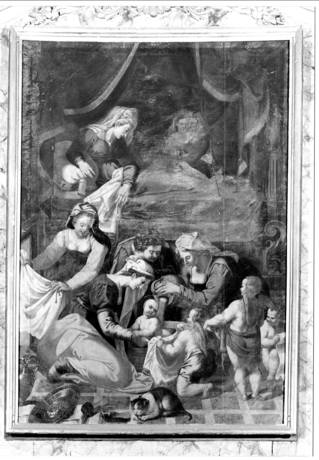 nascita di Maria Vergine (dipinto) - ambito ferrarese (prima metà sec. XVIII)