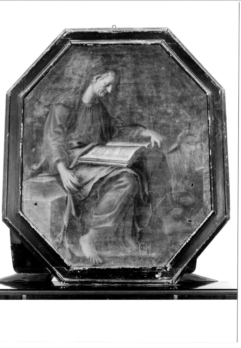 San Luca scrive il vangelo (dipinto) - ambito ferrarese (seconda metà sec. XVIII)