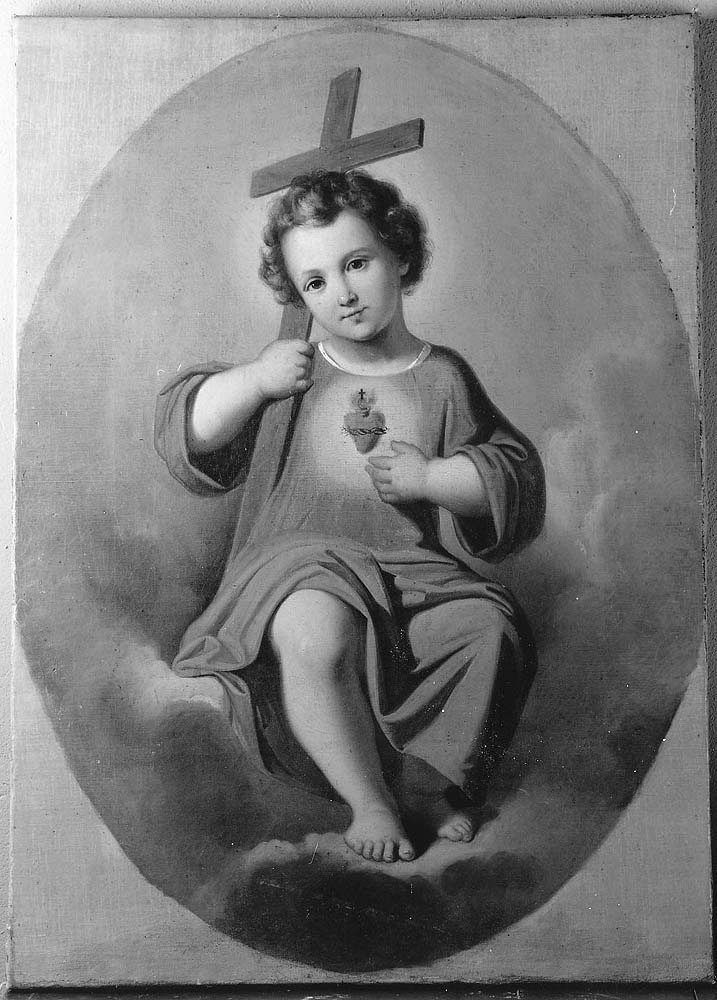 Gesù Bambino e il Sacro Cuore (dipinto) di Guardassoni Alessandro (attribuito) (sec. XIX)