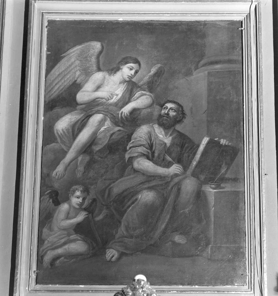 San Matteo e l'Angelo (dipinto) di Pedretti Giuseppe Carlo (sec. XVIII)