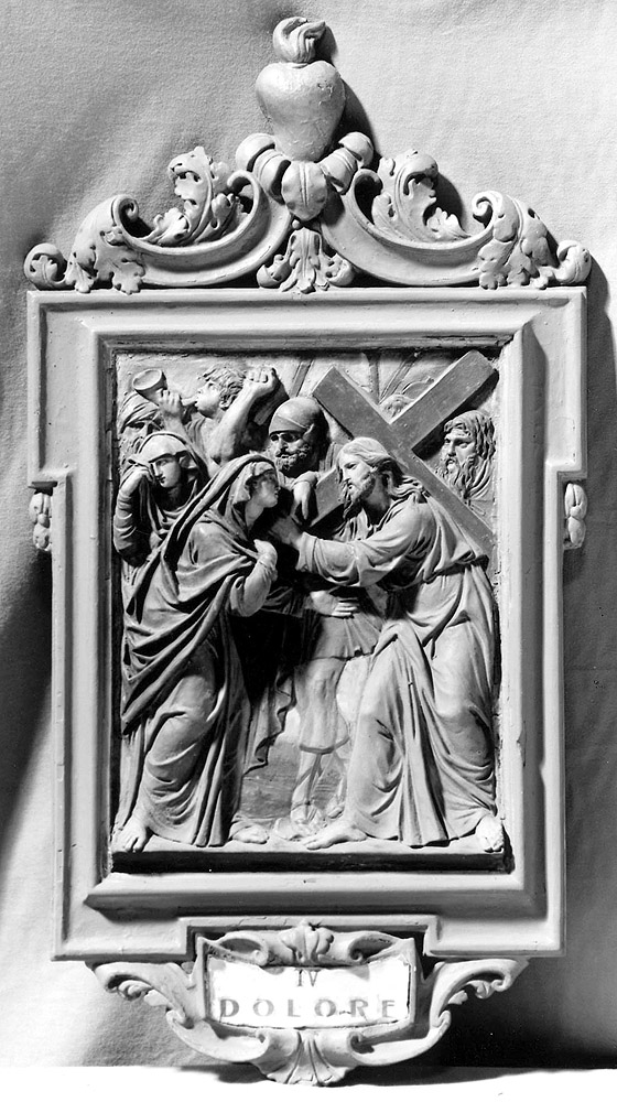 Cristo portacroce (rilievo, elemento d'insieme) di Leonardi Giuseppe (prima metà sec. XIX)