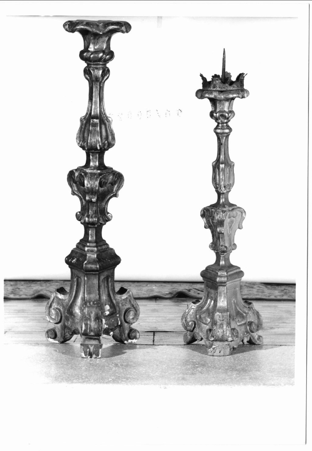 candeliere, serie - manifattura ferrarese (fine/inizio secc. XVIII/ XIX)