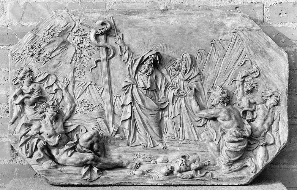 Mosè e il serpente di bronzo (rilievo) di De Maria Giacomo (attribuito) (fine sec. XVIII)