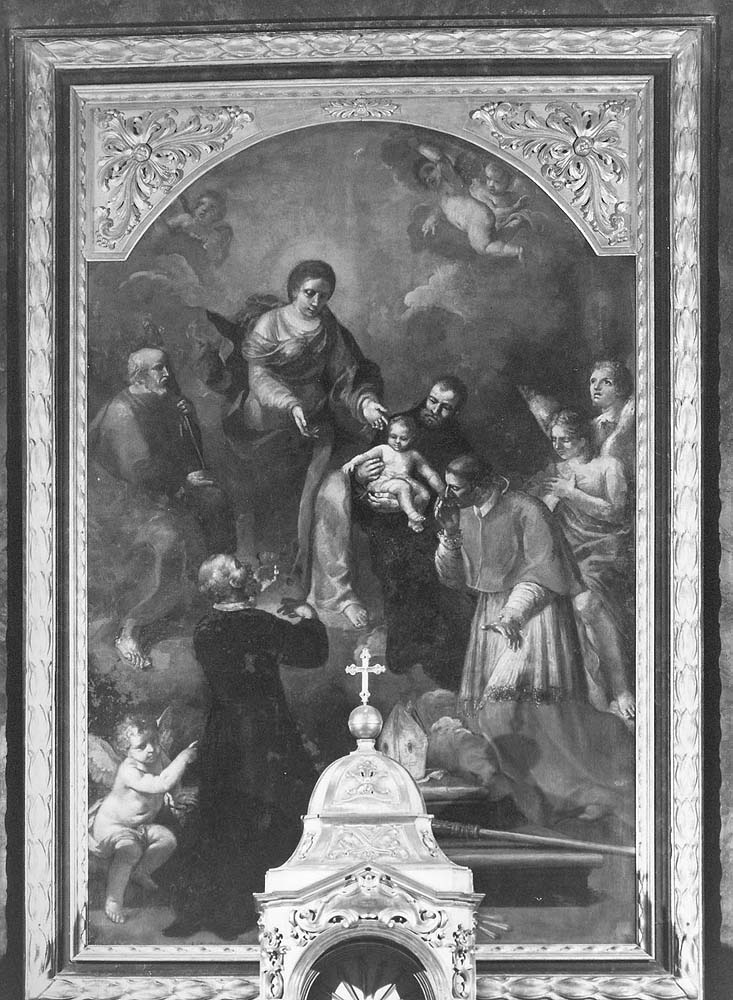 Madonna con Bambino, San Giuseppe, San Carlo Borromeo (dipinto) di Graziani Ercole il Giovane (attribuito) (prima metà sec. XVIII)