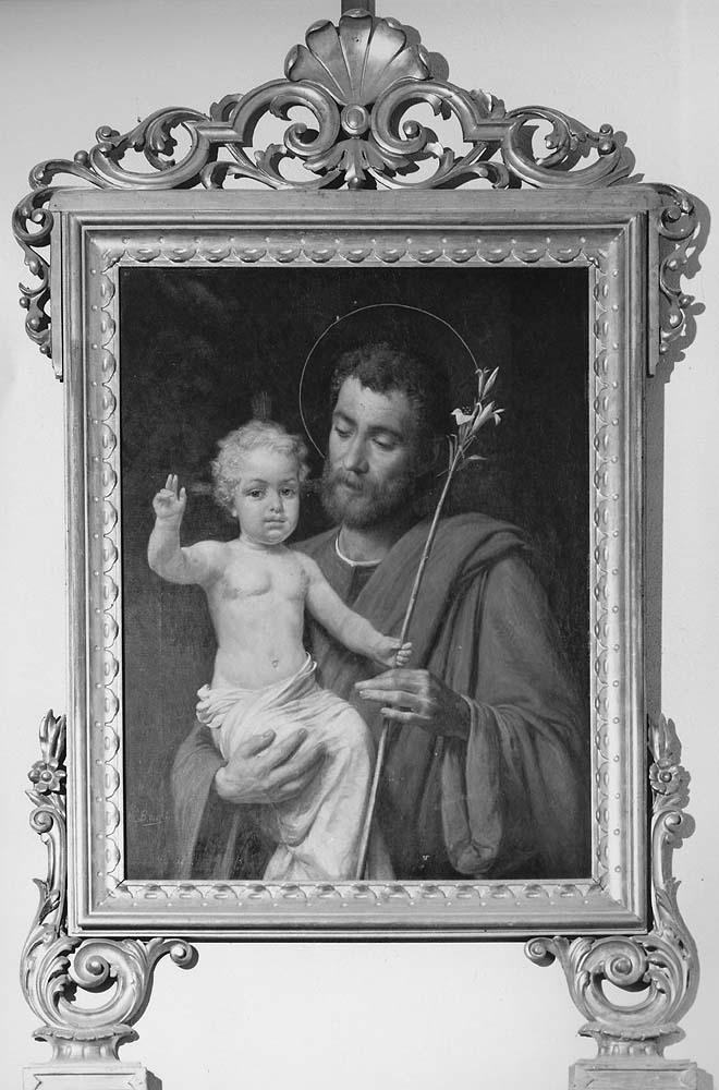 San Giuseppe e Gesù Bambino (quadro d'altare) di Boschi Achille (seconda metà sec. XIX)