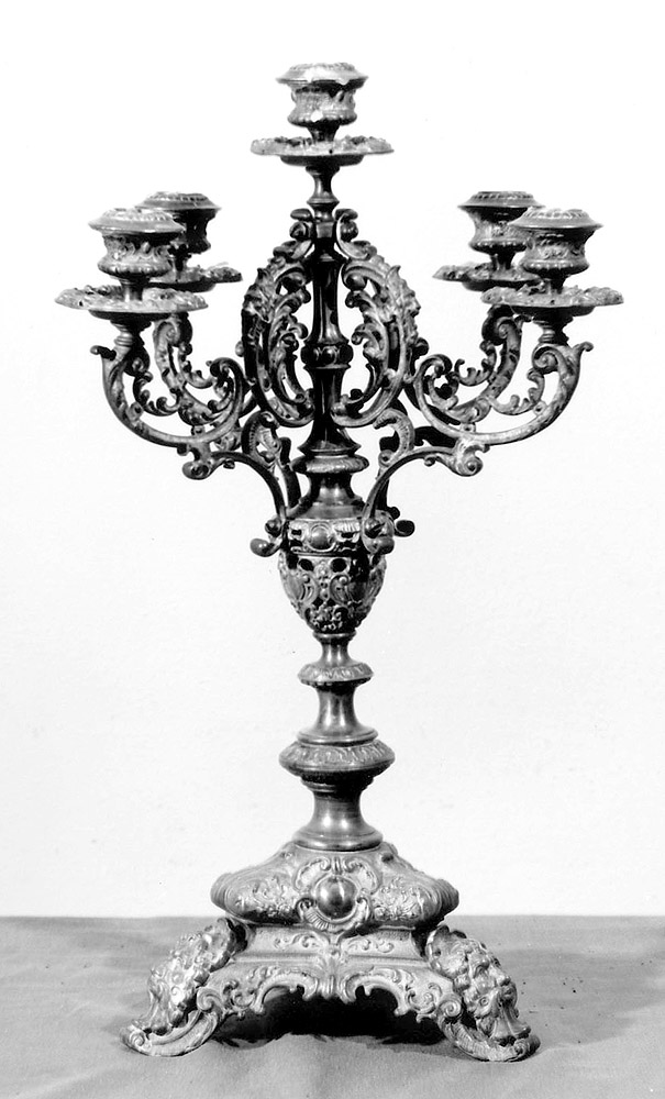 candelabro, serie - manifattura emiliana (sec. XIX)