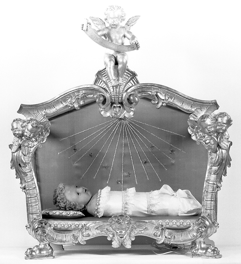 Gesù Bambino (statuetta devozionale, elemento d'insieme) - bottega emiliana (prima metà sec. XIX)