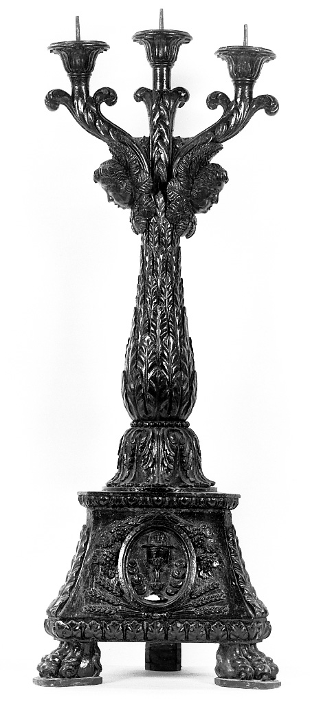 candelabro, coppia - bottega emiliana (seconda metà sec. XIX)