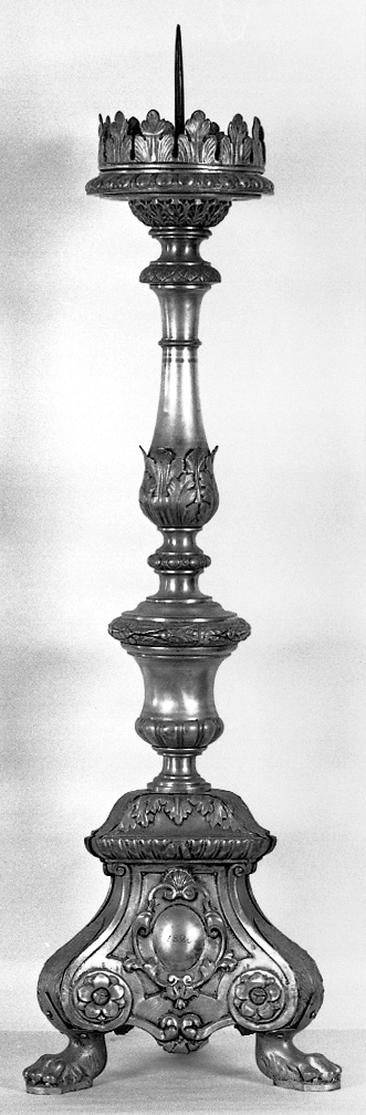 candeliere d'altare, serie - bottega emiliana (sec. XIX)