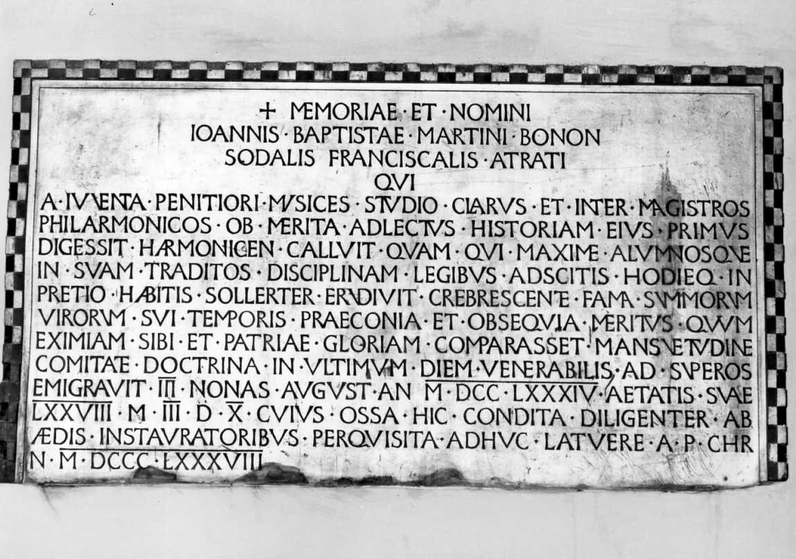 lapide commemorativa - manifattura bolognese (sec. XIX)