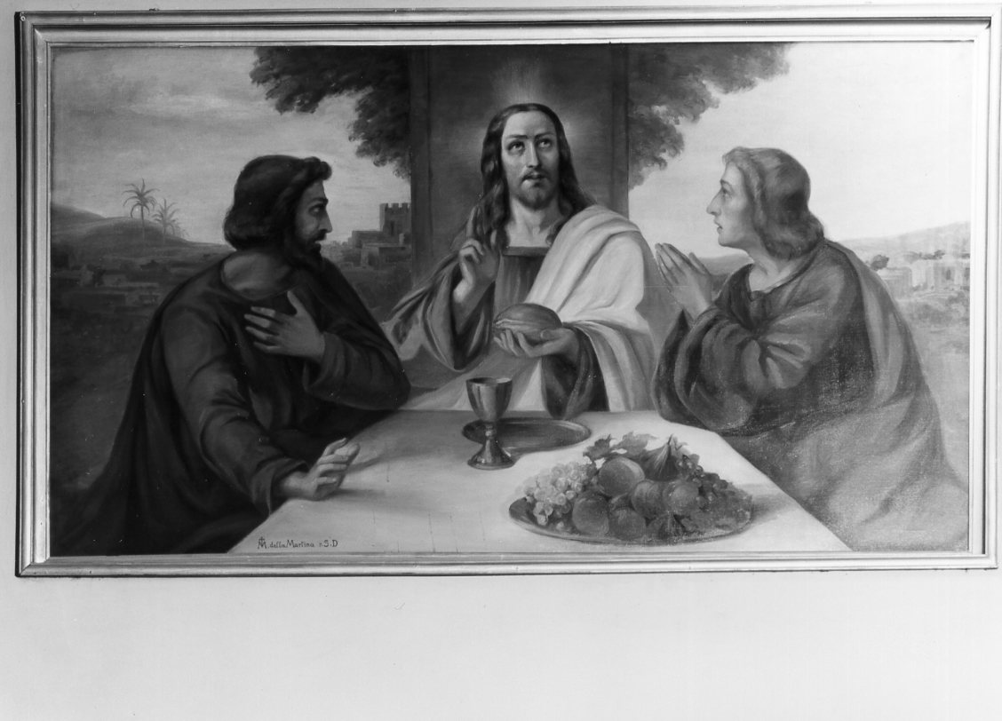 Cena in Emmaus (dipinto, elemento d'insieme) di Dalla Martina Maria (sec. XX)