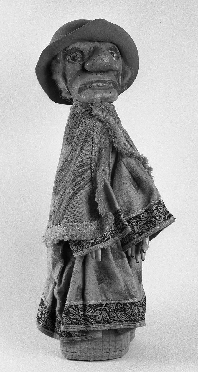 Generico, personaggio maschile con cappello e naso prominente (burattino) - bottega emiliano-romagnola (secc. XIX/ XX)