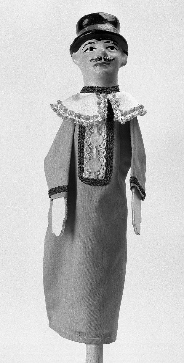 Generico, personaggio con veste azzurra (burattino) - bottega emiliano-romagnola (secc. XIX/ XX)