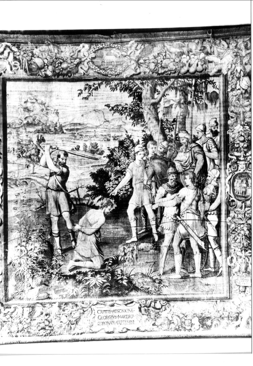 decapitazione di San Giorgio, San Giorgio (arazzo, elemento d'insieme) di Filippi Camillo, Luca Fiammingo, Karcher Giovanni (sec. XVI)