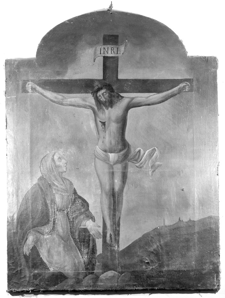 Cristo crocefisso con la Madonna (dipinto) - ambito emiliano (fine sec. XVI)