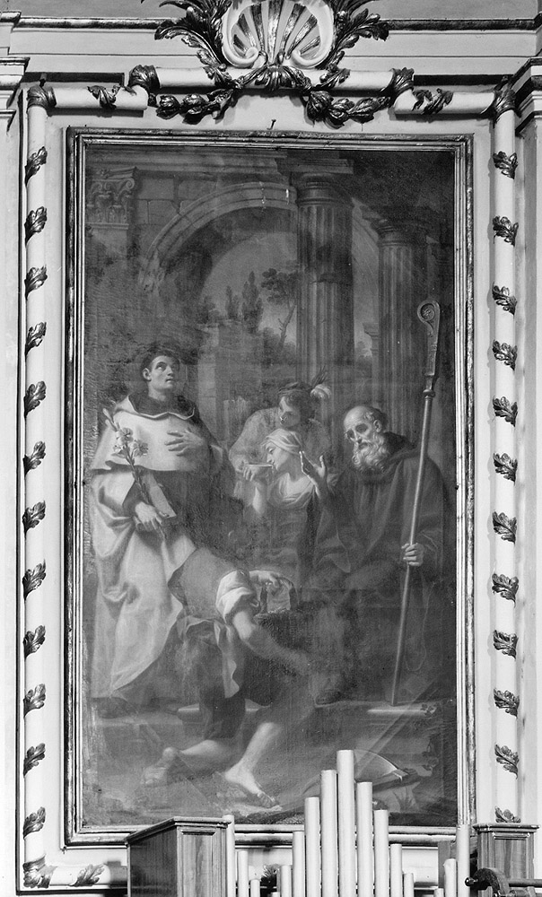 Sant'Alberto Vallombrosano e Sant'Alberto Carmelitano (pala d'altare) di Calvi Jacopo Alessandro detto Sordino (attribuito) (sec. XVIII)