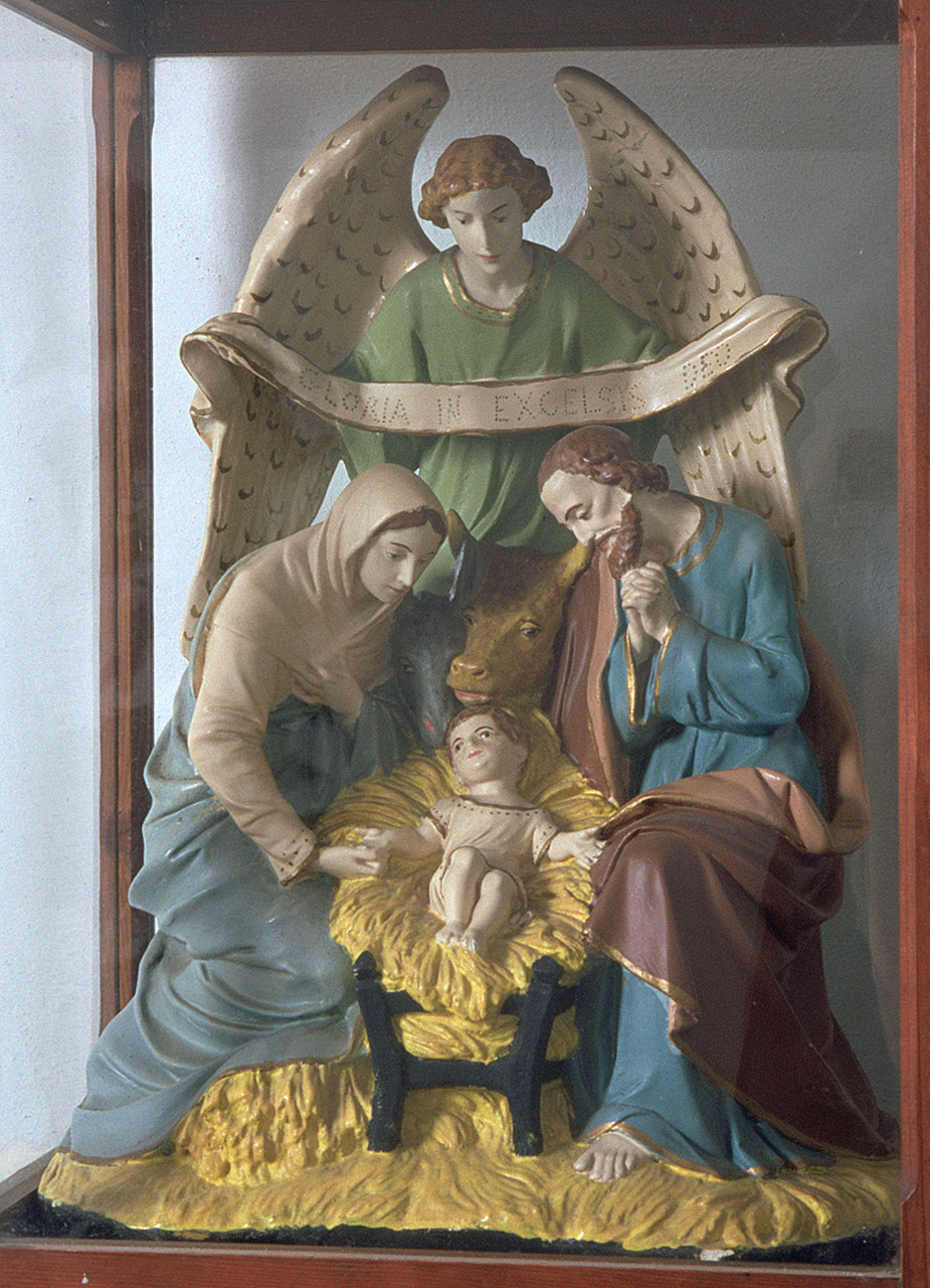 Sacra Famiglia con angelo (statuetta) - produzione italiana (primo quarto sec. XX)