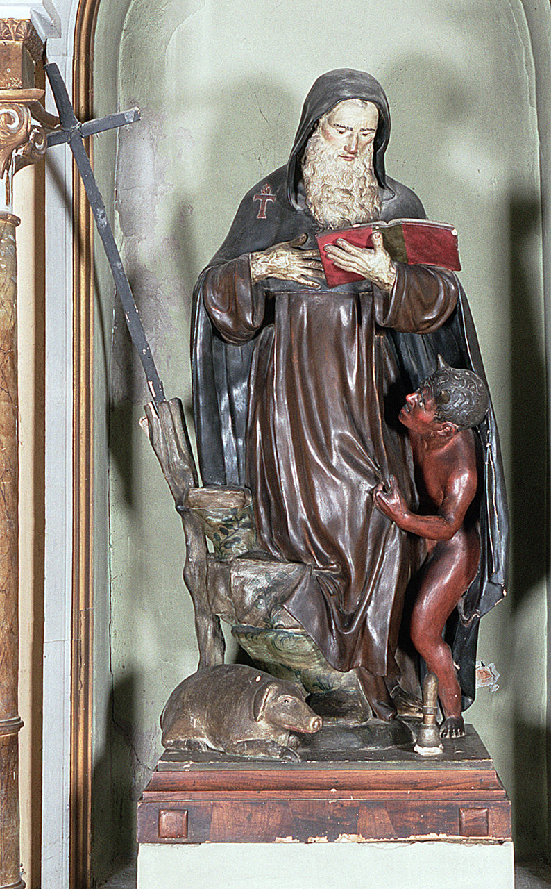 Sant'Antonio Abate (statua) - manifattura romagnola (fine sec. XIX)