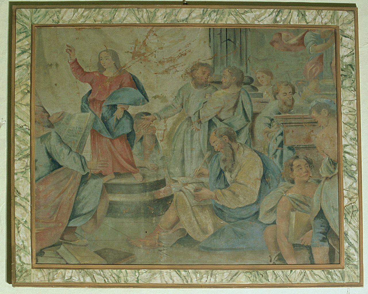 disputa di Gesù con i dottori nel tempio (dipinto, opera isolata) - ambito ferrarese (prima metà sec. XIX)