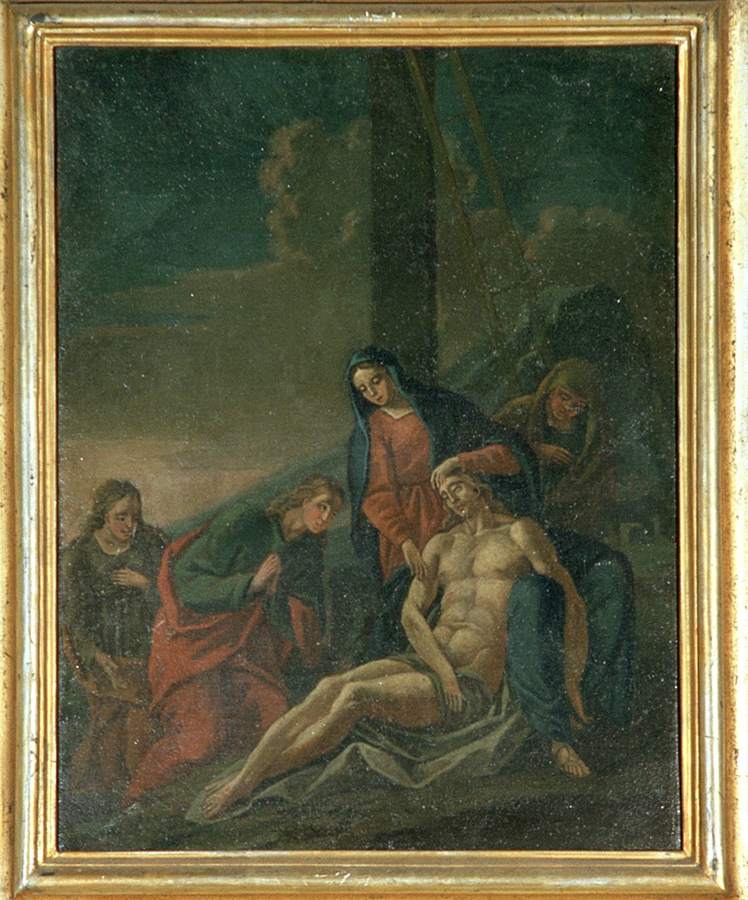 stazione XIII: Gesù deposto dalla croce (dipinto, elemento d'insieme) - ambito ferrarese (sec. XVIII)