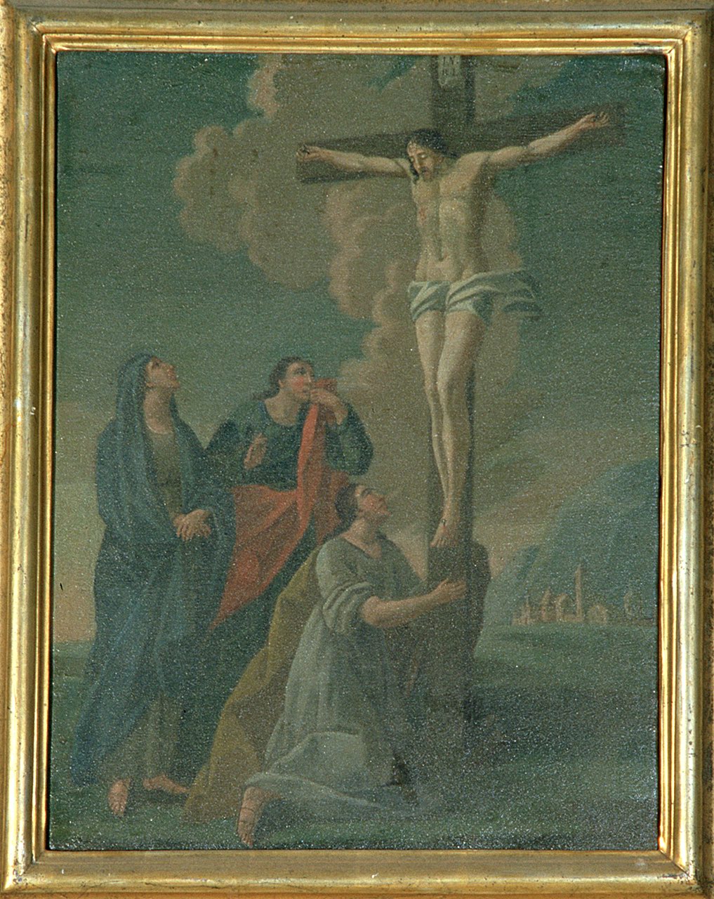 stazione XII: Gesù innalzato e morto in croce (dipinto, elemento d'insieme) - ambito ferrarese (sec. XVIII)