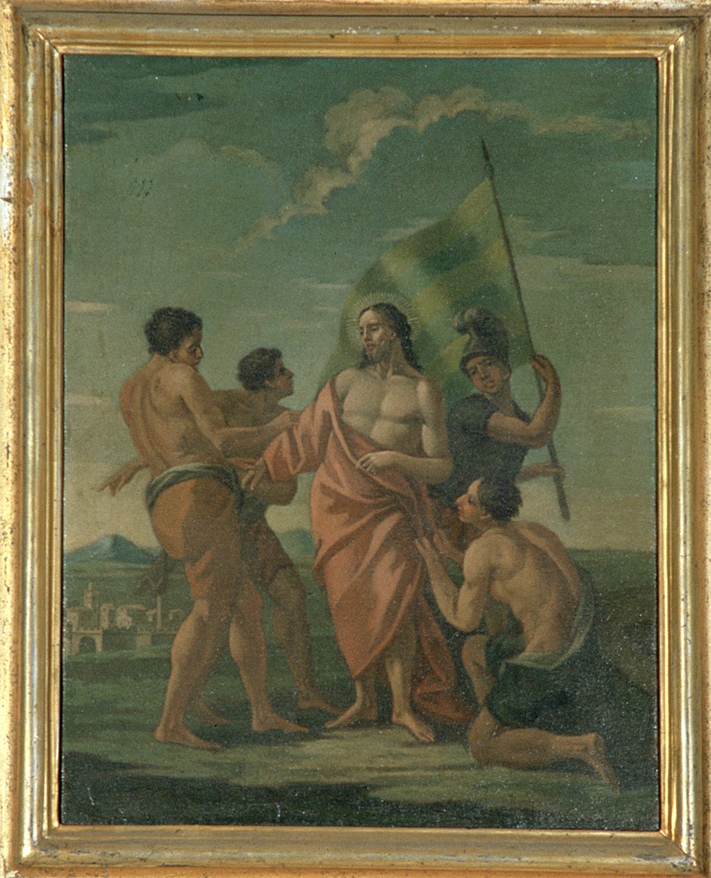 stazione X: Gesù spogliato e abbeverato di fiele (dipinto, elemento d'insieme) - ambito ferrarese (sec. XVIII)